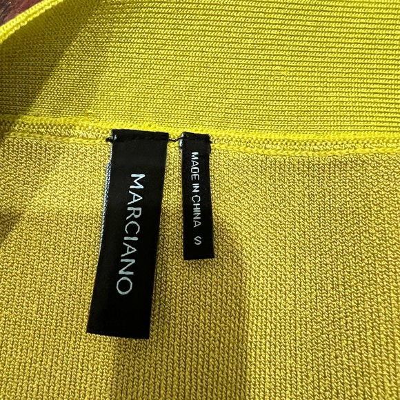 Marciano neon green and tan bodycon mini skirt - Picture 4 of 7